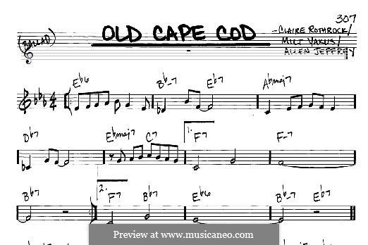 Old Cape Cod: Melody line by Allan Jeffrey, Claire Rothrock, Milton Yakus