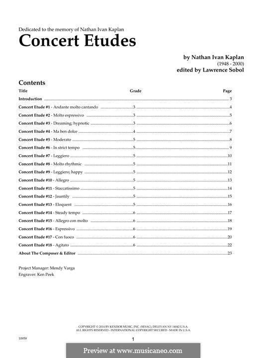 Concert Etudes by N.I. Kaplan sheet music on MusicaNeo