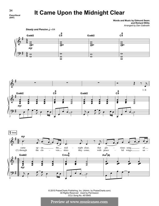 Vocal version: For voice and piano by Richard Storrs Willis