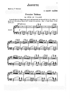 Javotte: Piano score by Camille Saint-Saëns