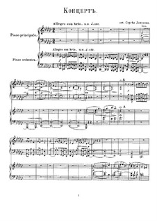 Piano Concerto No.1, Op.4: For two pianos by Sergei Lyapunov