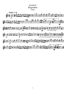 Rigaudon in D Minor for Flute and Piano: Solo part by Gottfried Kirchoff