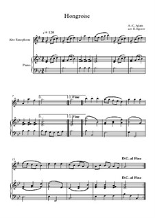 10 Easy Classical Pieces for Alto Saxophone and Piano Vol.5: Hongroise by Wolfgang Amadeus Mozart, Franz Schubert, Antonín Dvořák, Georges Bizet, Georg Friedrich Händel, Giuseppe Verdi, Pyotr Tchaikovsky, Émile Waldteufel, Adolphe Adam, Sebastián Yradier