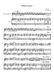 10 Easy Classical Pieces for Tenor Saxophone and Piano Vol.5: Humoresque by Wolfgang Amadeus Mozart, Franz Schubert, Antonín Dvořák, Georges Bizet, Georg Friedrich Händel, Giuseppe Verdi, Pyotr Tchaikovsky, Émile Waldteufel, Adolphe Adam, Sebastián Yradier