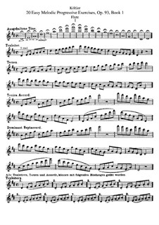 Twenty Easy Melodic Progressive Exercises, Op.93: Book I by Ernesto Köhler