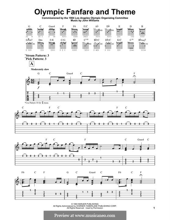 Olympic Fanfare and Theme: For guitar by John Williams