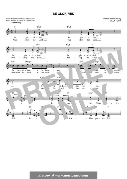 Be Glorified: For keyboard by Billy Funk