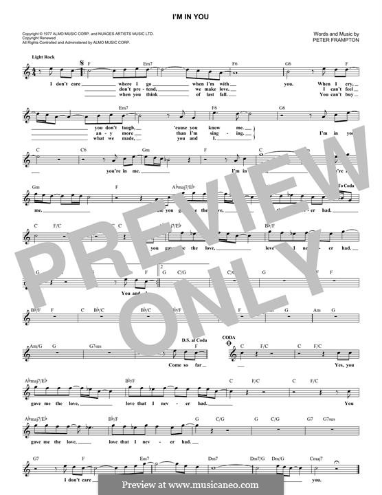 I'm in You: For keyboard by Peter Frampton