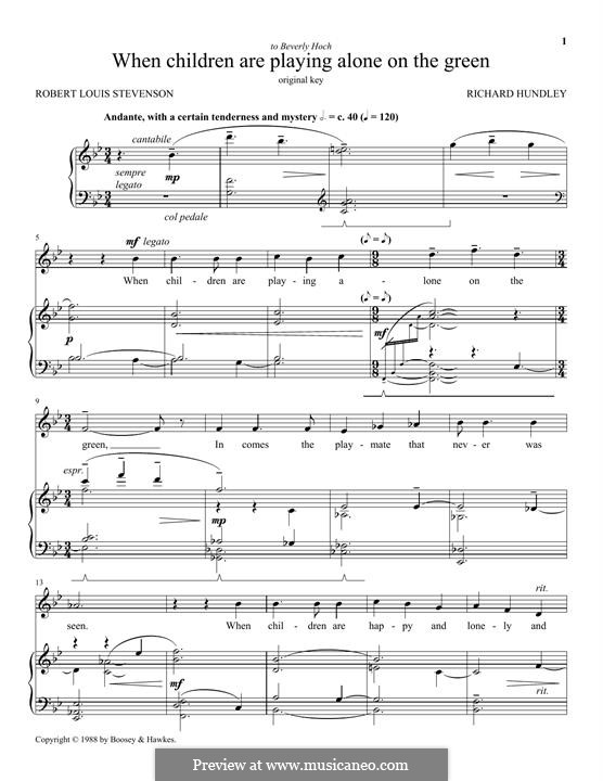 When Children Are Playing Alone On The Green: When Children Are Playing Alone On The Green by Richard Hundley