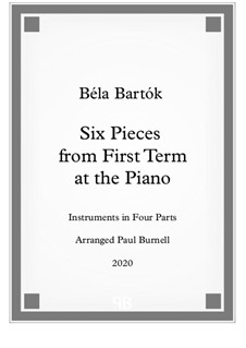 Fragments: Six pieces, for instruments in four parts by Béla Bartók