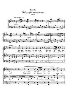 La bella molinara. Nel cor più non mi sento, R 1.76: Piano-vocal score (E Flat Major) by Giovanni Paisiello