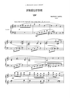 Prelude, M.65: For piano by Maurice Ravel
