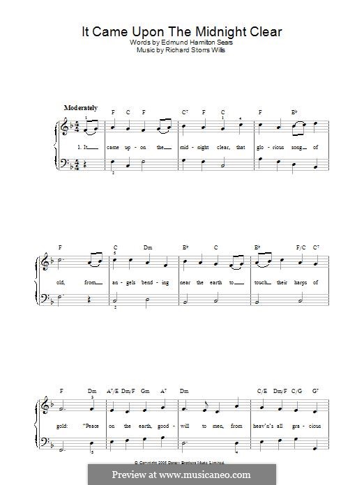 Vocal version: For voice and piano (or guitar) by Richard Storrs Willis