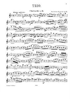 Trio for Clarinet, French Horn and Piano, Op.25: Clarinet part by Maximilian Heidrich