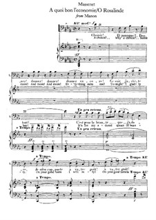 Manon: A quoi bon l'economie, for voices and piano by Jules Massenet