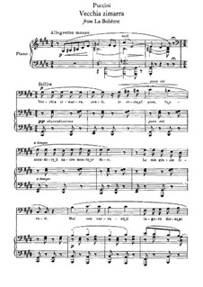 Vecchia zimarra: For voice and piano by Giacomo Puccini