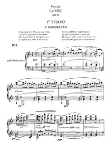 Le Villi (The Willis or The Fairies): Act II, for Soloists, Choir and Piano by Giacomo Puccini
