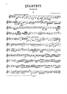 Quartet for Two Violins, Viola and Cello, Op.55: Violin II part by George Henschel