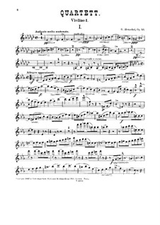 Quartet for Two Violins, Viola and Cello, Op.55: Violin I part by George Henschel
