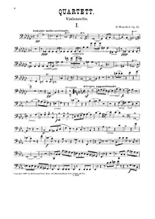 Quartet for Two Violins, Viola and Cello, Op.55: Cello part by George Henschel