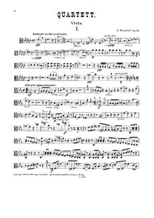 Quartet for Two Violins, Viola and Cello, Op.55: Viola part by George Henschel