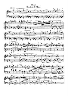 Rondo for Piano in D Major, K.485: With fingering by Wolfgang Amadeus Mozart