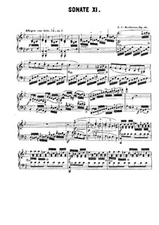 Sonata for Piano No.11, Op.22: For a single performer by Ludwig van Beethoven