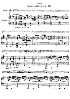Sonata for Violin and Piano No.27 in G Major, K.379: Score by Wolfgang Amadeus Mozart