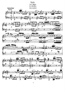 Suite in C Major, K.399: For piano by Wolfgang Amadeus Mozart