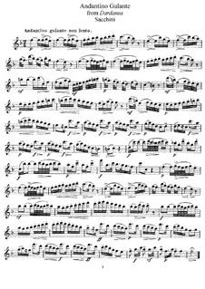 Dardanus: Andantino Galante, for Flute and Piano – Flute Part by Antonio Sacchini