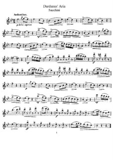 Dardanus: Aria, for Flute and Piano – Flute Part by Antonio Sacchini