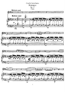 Romance for Flute (or Violin) and Orchestra, Op.37: Version for flute and piano by Camille Saint-Saëns