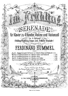 In Spring. Serenade for Piano Four Hands, Violin and Cello, Op.37: Piano part by Ferdinand Hummel