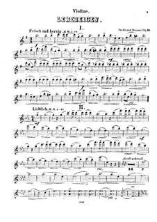 Spring Dance. Six Pieces in Waltzform for Violin, Cello and Piano Four Hands, Op.39: Violin part by Ferdinand Hummel