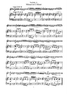 Minuet in E Minor: For flute and piano by Alessandro Scarlatti