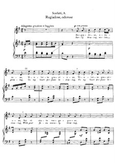 Rugiadose, odorose: Piano-vocal score by Alessandro Scarlatti