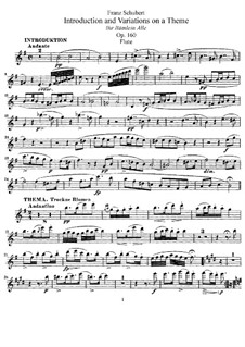 Introduction and Variations on 'Trockne Blumen', D.802 Op.160: Solo part by Franz Schubert