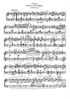 Two Scherzos for Piano, D.593: Scherzo No.1 in B Flat Major by Franz Schubert