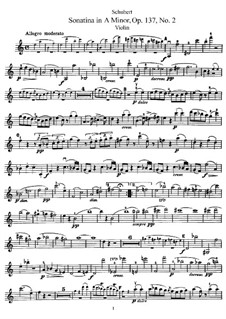 Sonatina for Violin and Piano No.2 in A Minor, D.385 Op.137: Solo part by Franz Schubert