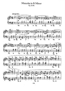 Mazurkas, Op.30: No.2 in B Minor by Frédéric Chopin