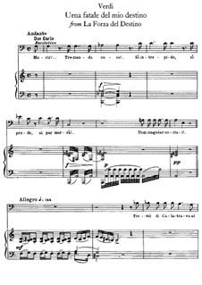 La forza del destino: Urna fatale del mio destino, for voice and piano by Giuseppe Verdi