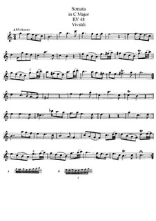 Sonata for Flute and Basso Continuo in C Major, RV 48: Solo part by Antonio Vivaldi