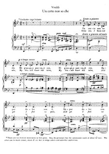 Un certo non so che: Piano-vocal score by Antonio Vivaldi