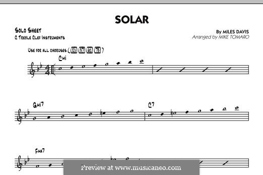 Solar: C Solo Sheet part by Miles Davis