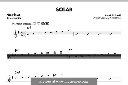 Solar: Eb Solo Sheet part by Miles Davis