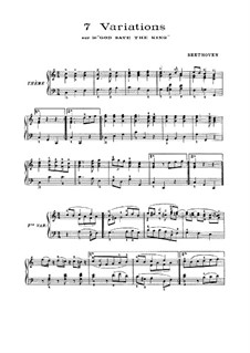 Seven Variations on English Song 'God Save the King', WoO 78: For piano by Ludwig van Beethoven