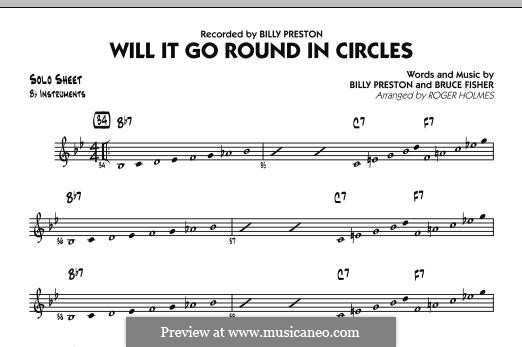 Will It Go Round in Circles (Billy Preston): Bb Solo Sheet part by Bruce Fisher
