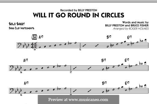 Will It Go Round in Circles (Billy Preston): Bass Clef Solo Sheet part by Bruce Fisher