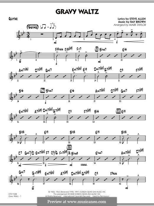 Gravy Waltz (Steve Allen) by R. Brown sheet music on MusicaNeo