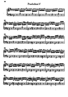 Prelude and Fugue No.5 in D Major, BWV 850: For piano by Johann Sebastian Bach